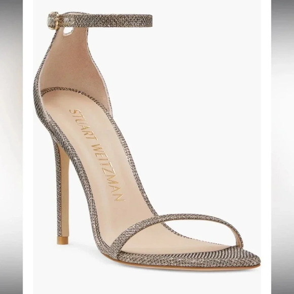 Stuart Weitzman Nudist Heels Metallic Size 9 - Picture 1 of 9